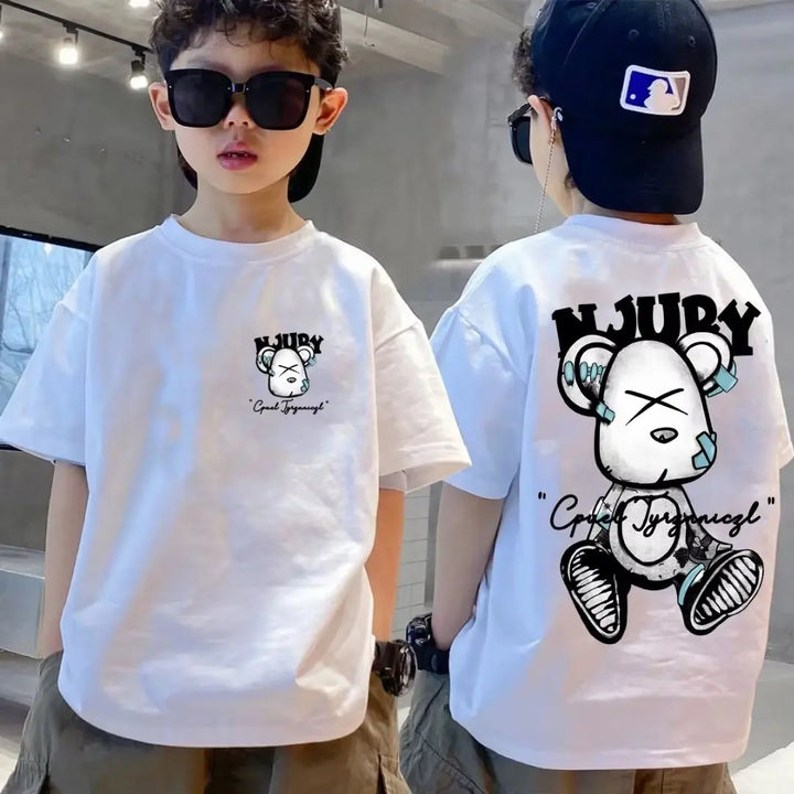 Children's Summer Clothing Boys Short Sleeved T-shirt: njury