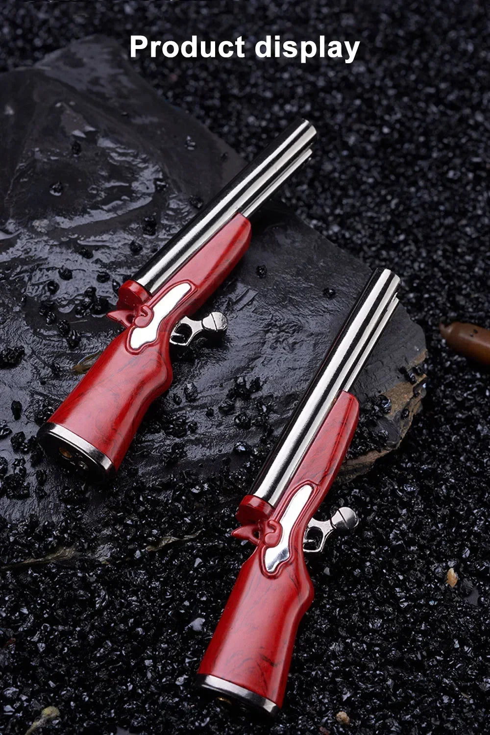 2024 Windproof Double Flame Gun Lighter Creative Double Jet Butane Gas Open Flame Mini Lighter Smoking Accessories Men's Gift