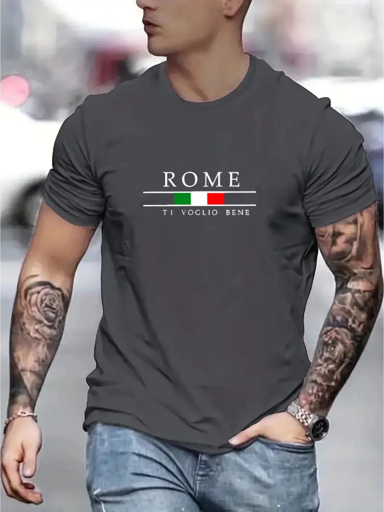 Men's 100% Cotton Summer Loose Large Roman Alphabet Pattern Print Casual Comfortable Round Neck Short Sleeve T-shirt Top