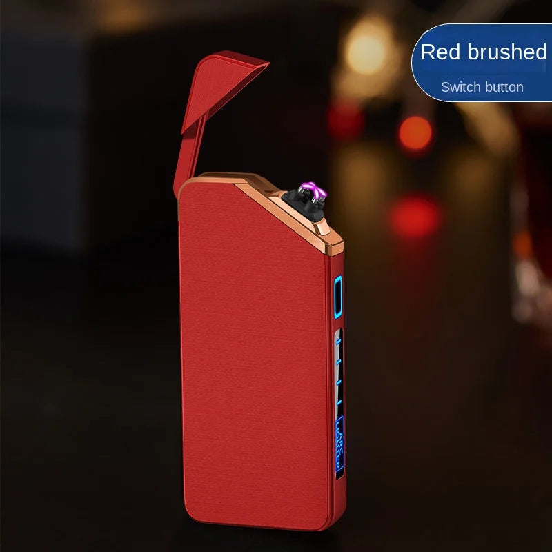 lighter electric recharge usb plasma cigarette windproof Smoking Accessories cool Laser induced double arc Men's Gift lighters