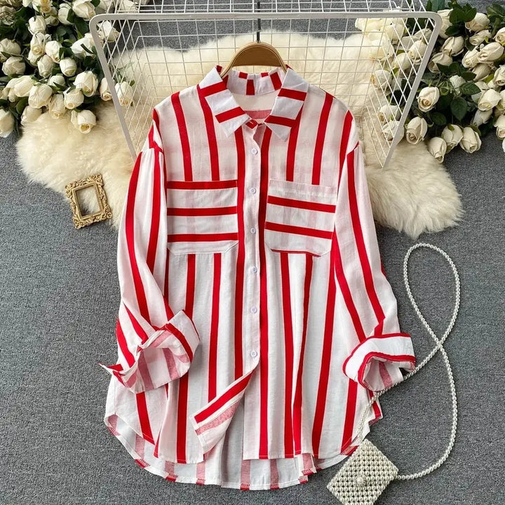 Spring Summer Striped Blouse