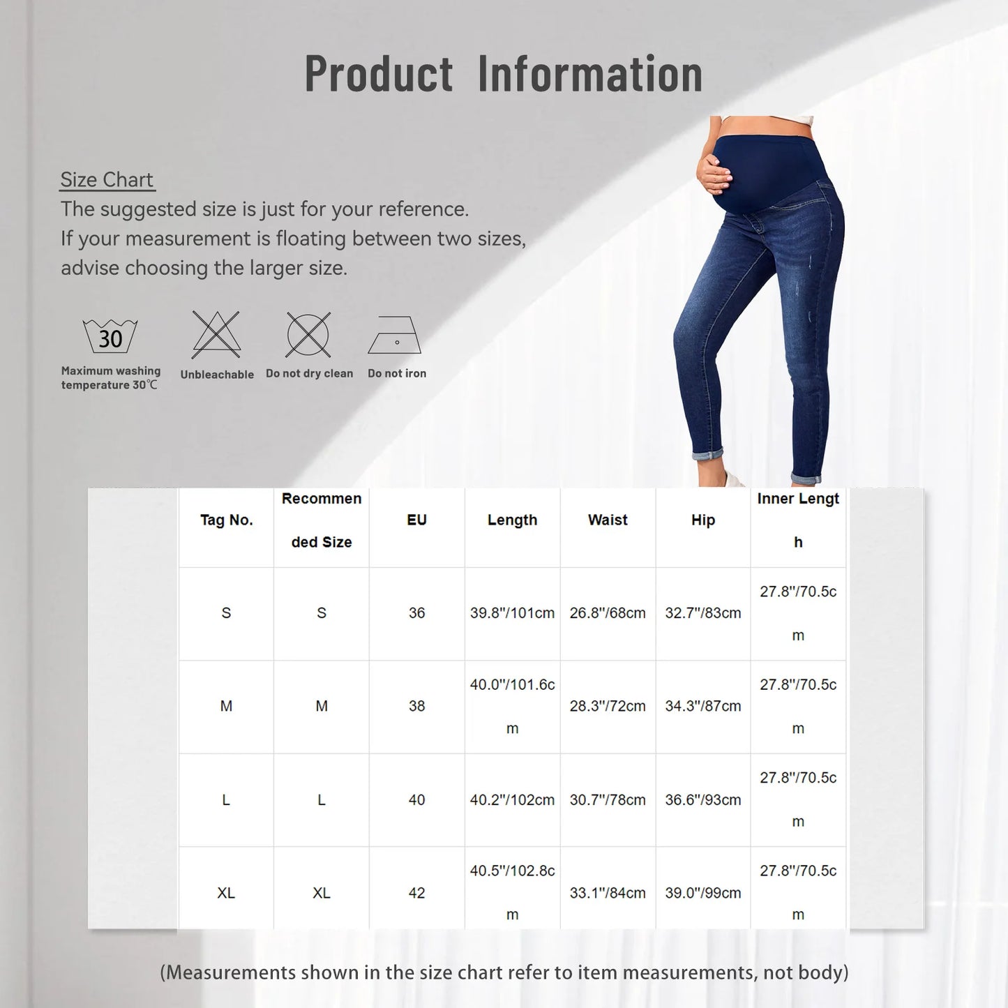 Maternity Fashion Casual Jeans High Waist Support Belly Hip Lifting Elastic Denim Pants for Daily Work Loungewear Streetwear