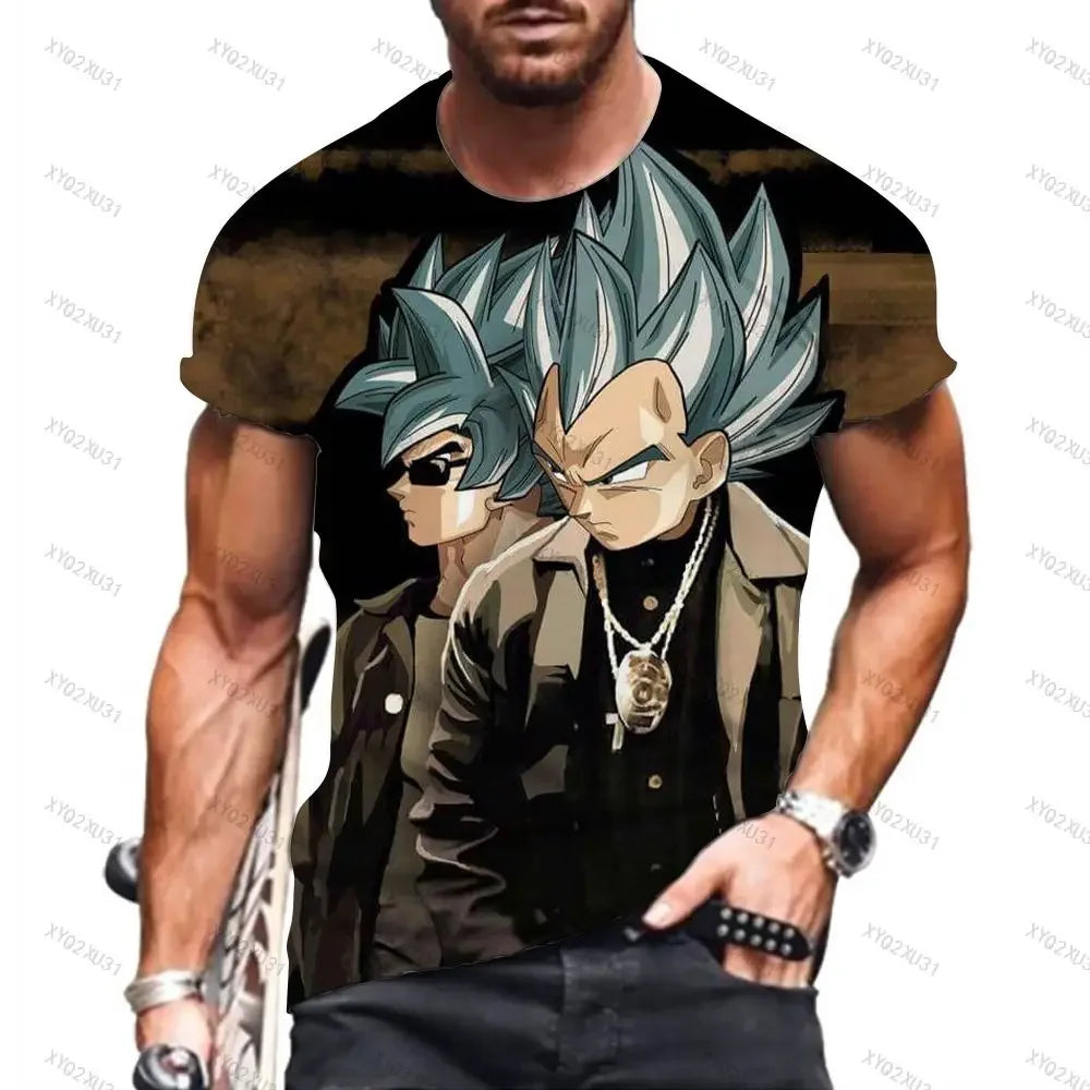 New  Anime Dragon Ball Kids Tshirt Tops Vegeta Men Essentials Dragon Ball z Goku Fashion Harajuku Short Sleeve Men T-shirts