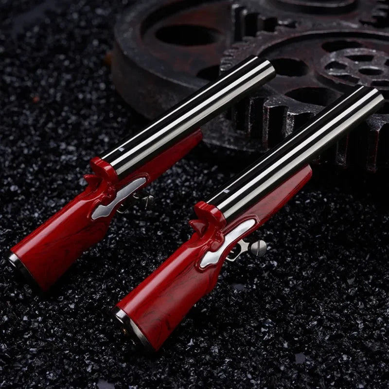 Mini Gun Dual Flames Lighter Refillable Butane Gas Open Flame Lighters Smoking Accessories Gifts For Men Dropshipping Suppliers