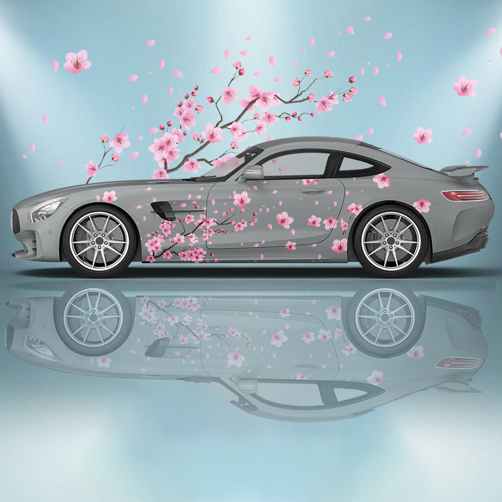 flower sakura pink Car stickers side graphics car modification accessories pain racing packaging decals decorative stickers