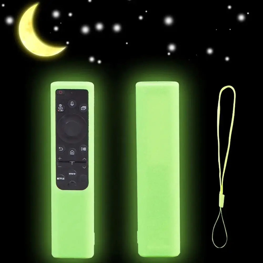 Soft Remote Control Case Silicone Luminous Remote Protector Shockproof for Samsung Solar Remote Control BN59-01385 and 01358D