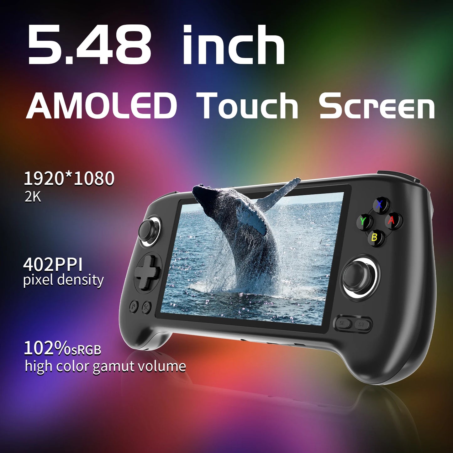 ANBERNIC RG556 Handheld Game Console T820 Android 13 5.48 inch AMOLED Screen 5500mAh WIFI Bluetooth