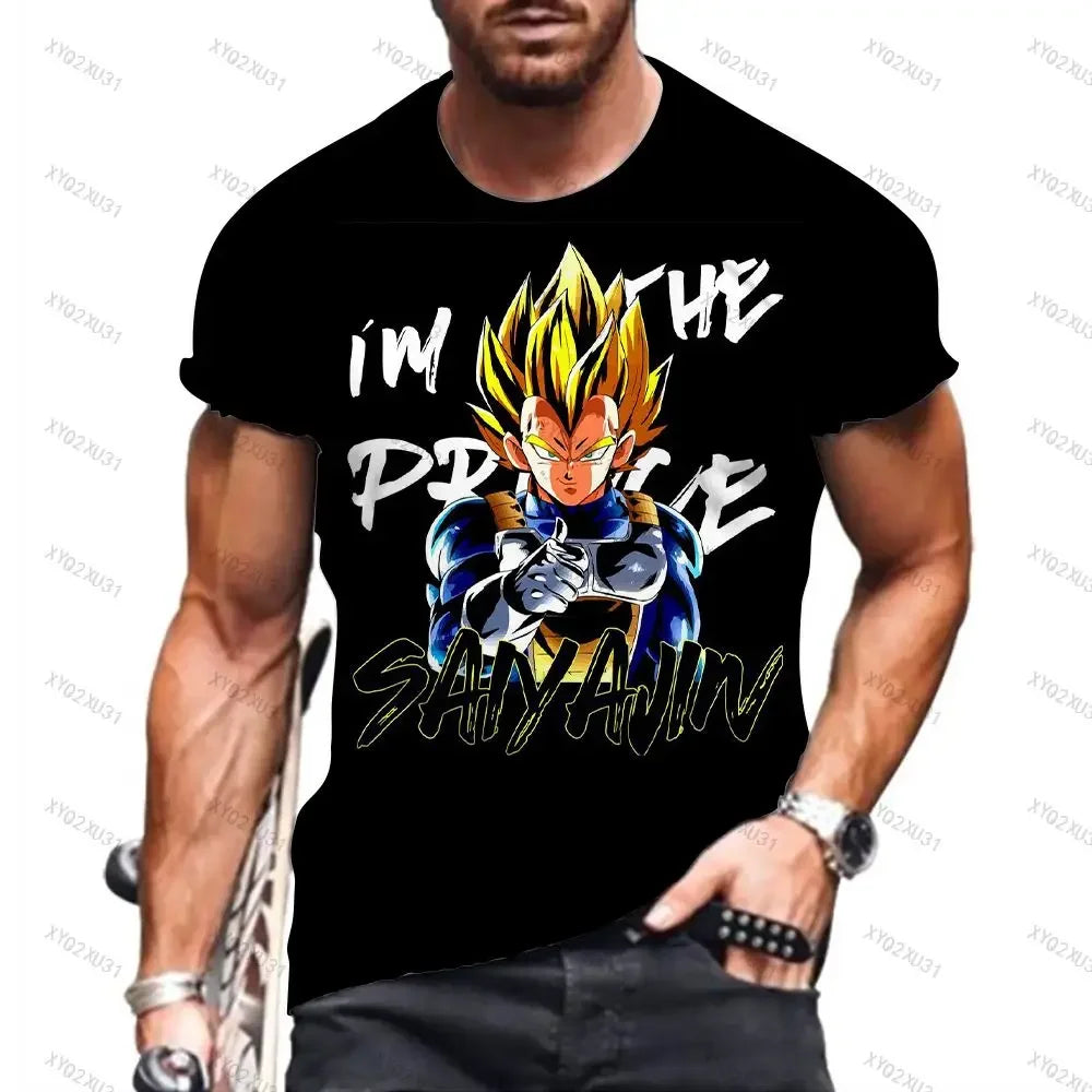 New  Anime Dragon Ball Kids Tshirt Tops Vegeta Men Essentials Dragon Ball z Goku Fashion Harajuku Short Sleeve Men T-shirts