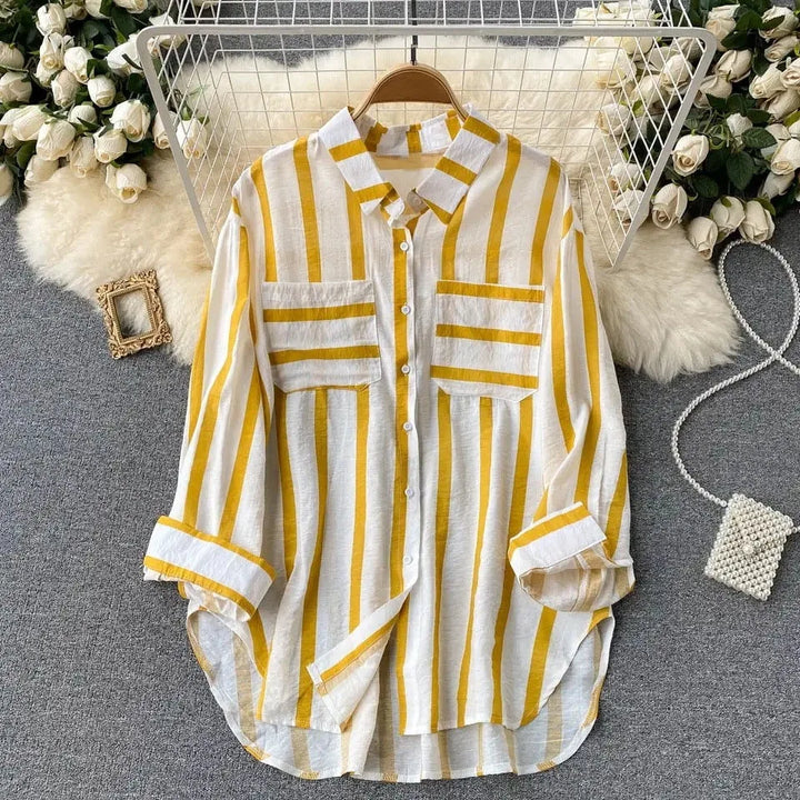 Spring Summer Striped Blouse