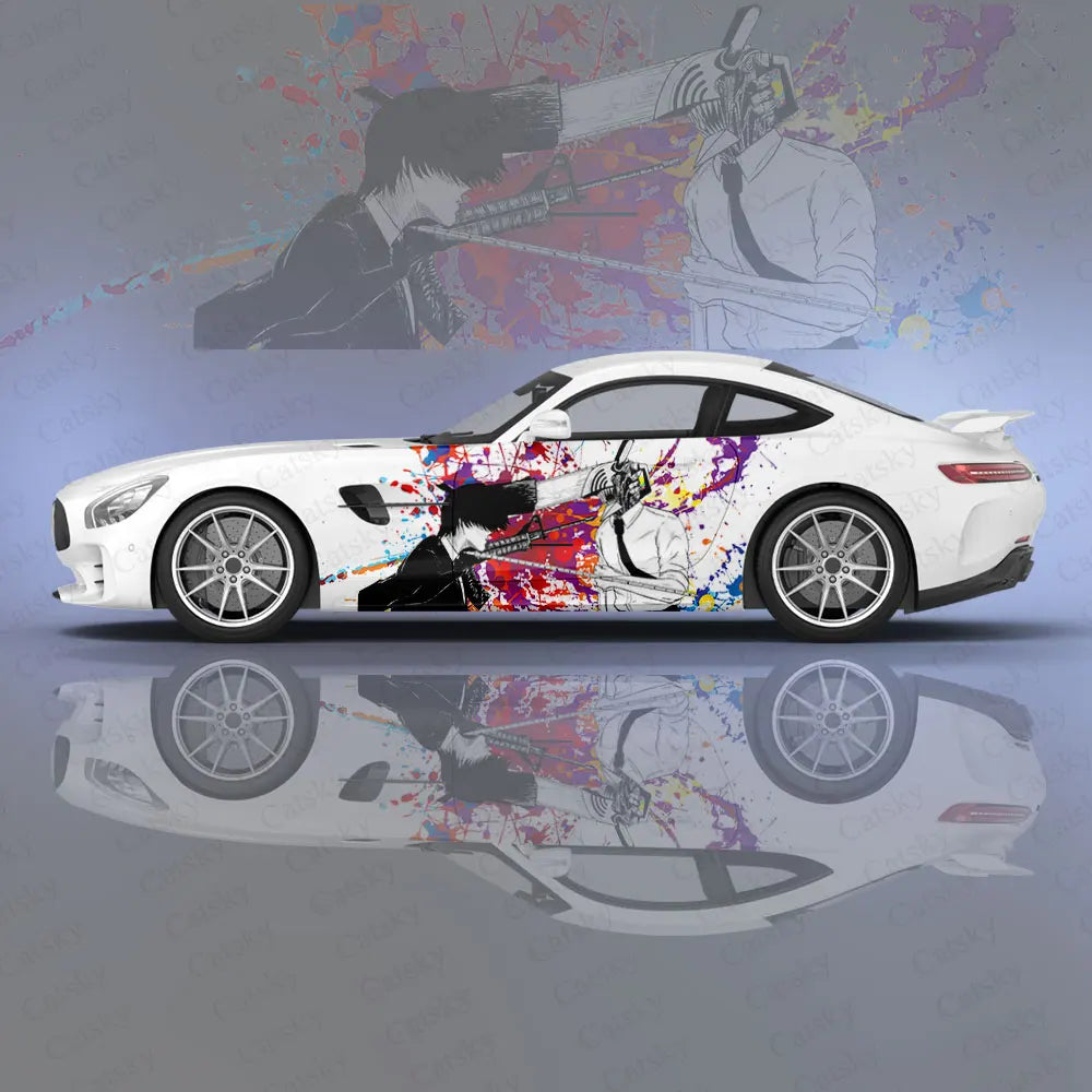 Chainsaw Man Anime Car Wrap