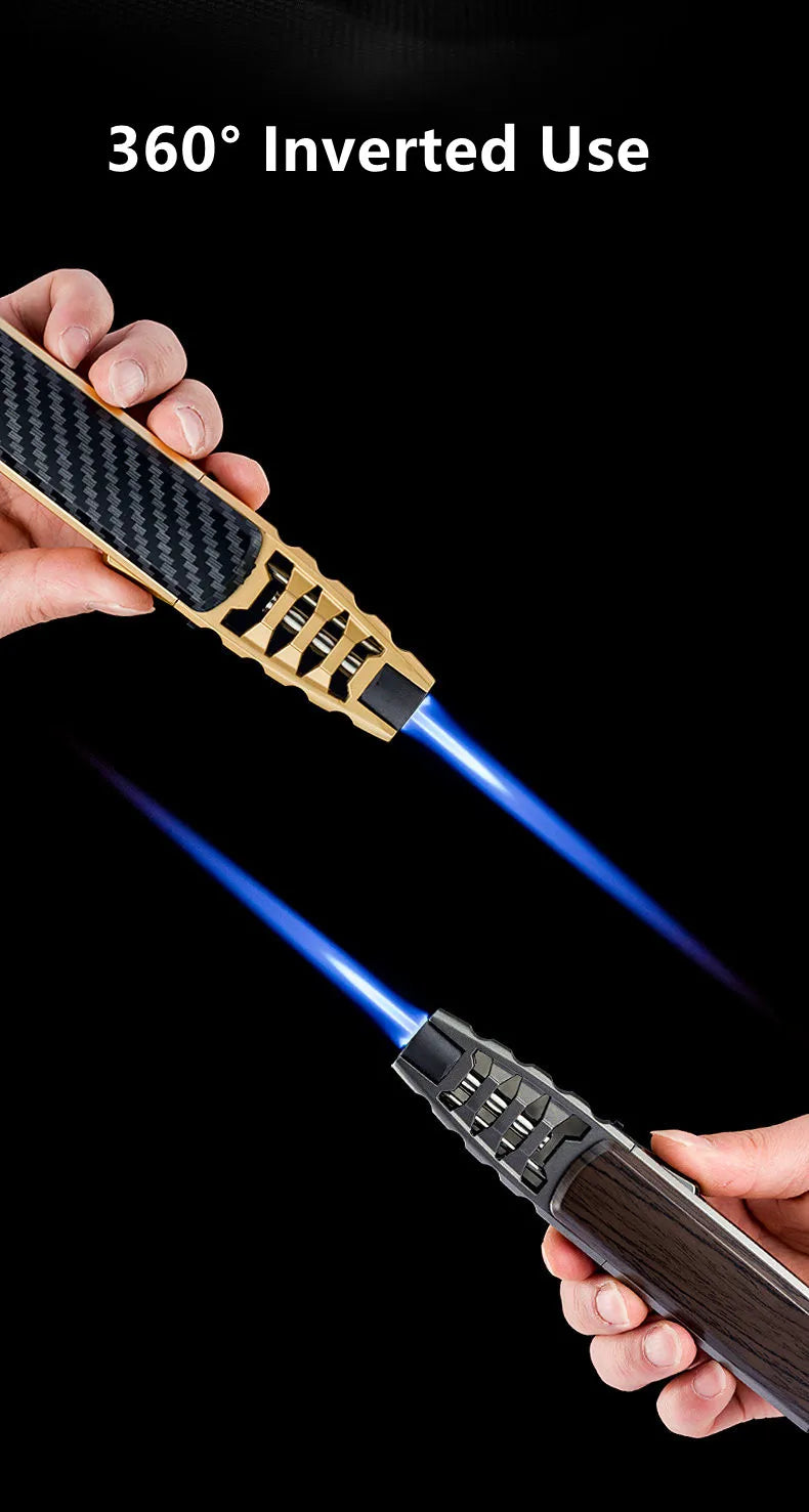 JOBON Metal Outdoor Windproof Butane Gas Lighter Turbine Torch Blue Flame Strong Fire Pistol Kitchen BBQ Baking Camping Tools