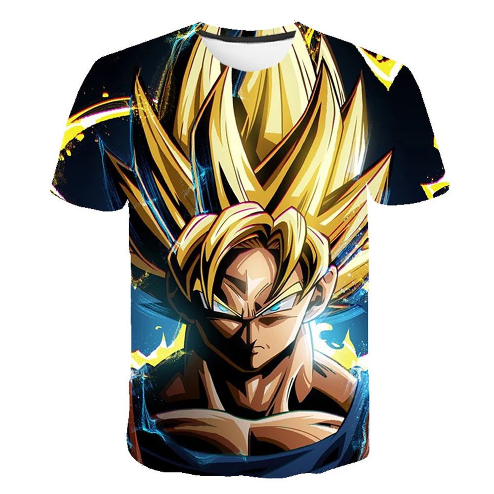 2024 T-shirts Kids Clothing Men's T-shirt Trend Dragon Ball Z Hip Hop Streetwear Goku Super Saiya Tops Fashion Children's New