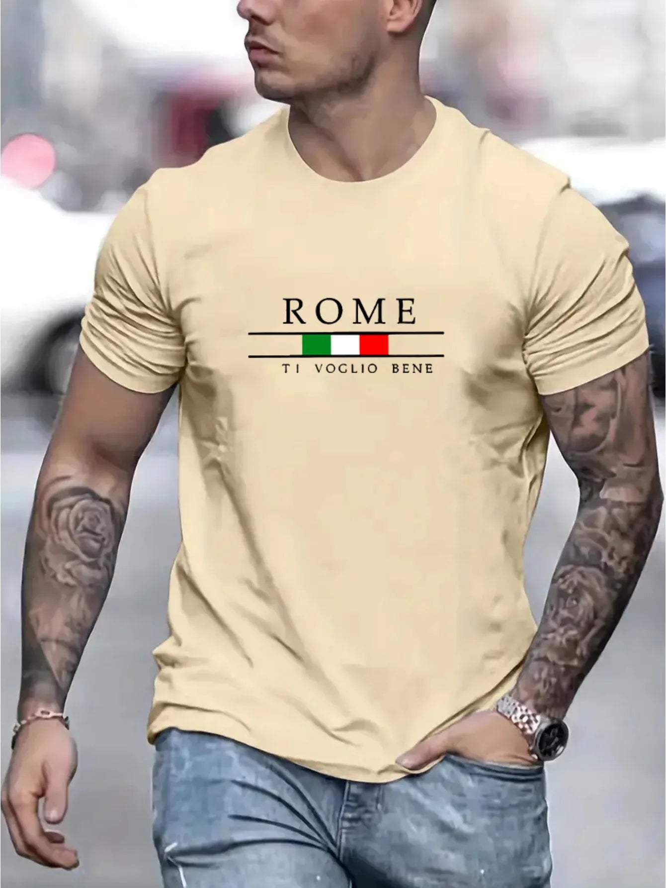 Men's 100% Cotton Summer Loose Large Roman Alphabet Pattern Print Casual Comfortable Round Neck Short Sleeve T-shirt Top