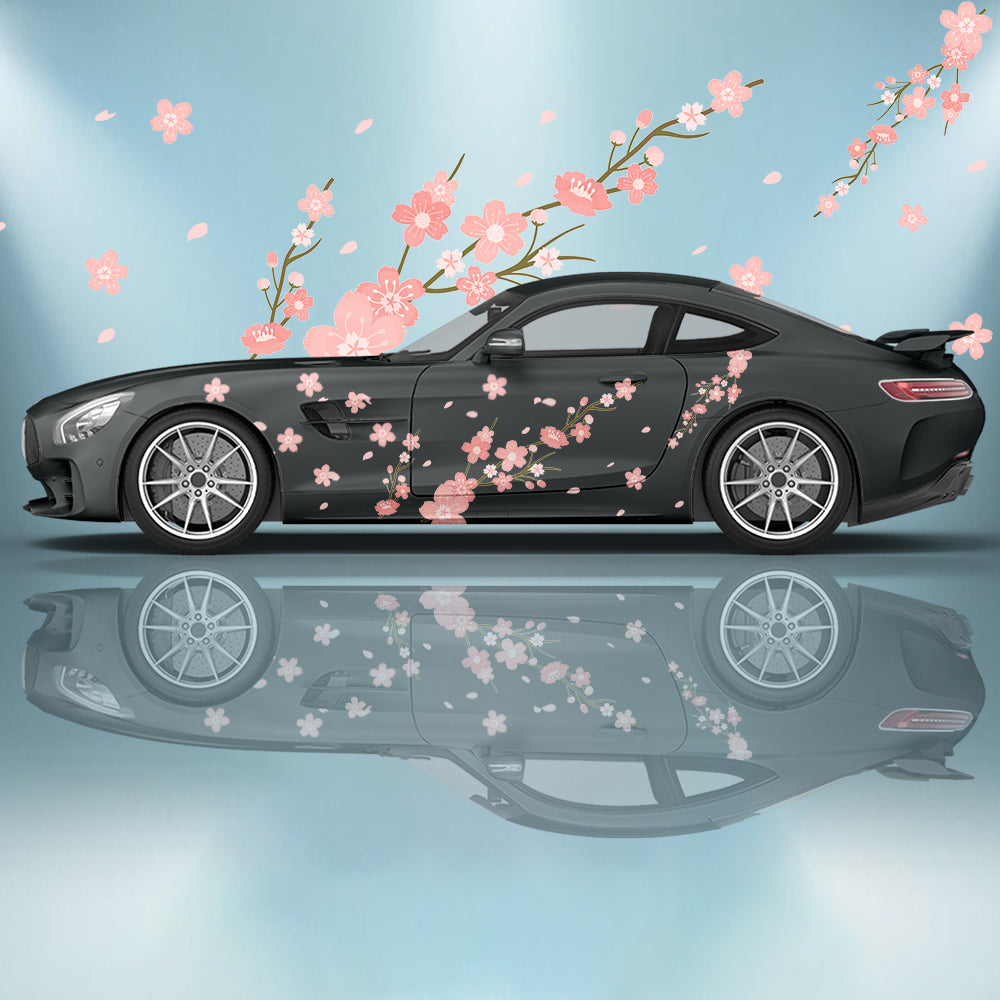 flower sakura pink Car stickers side graphics car modification accessories pain racing packaging decals decorative stickers