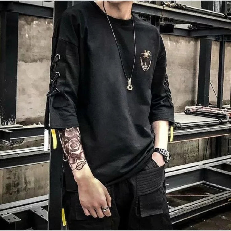 Summer Techwear Anime Men's T Shirts Harajuku Y2k Fashion Trending Streetwear Hip Hop Punk Men Women Clothing School Student